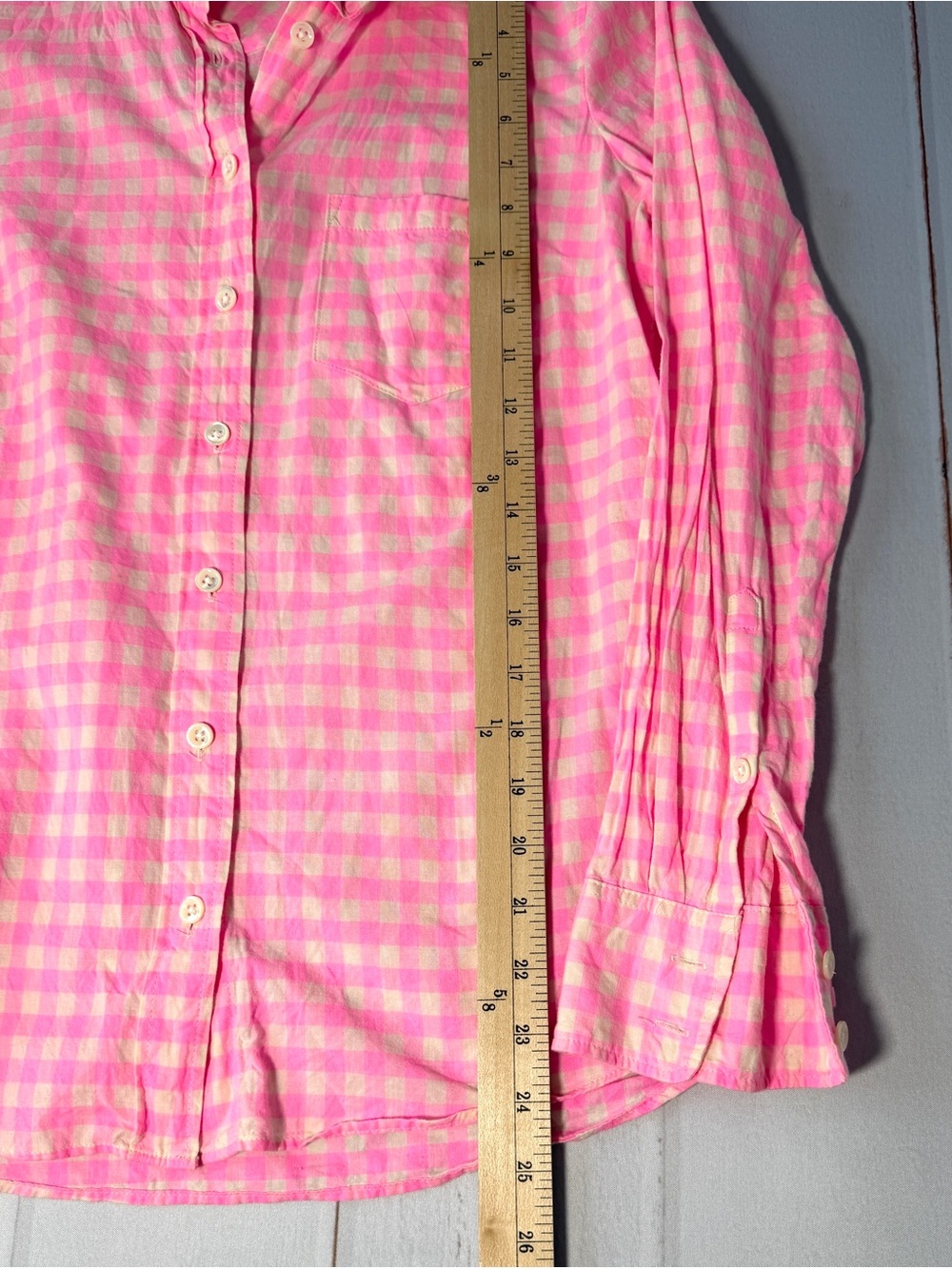 J.Crew Womenās Classic Fit Pink Gingham Button Down Shirt Size 2 Cotton - Picture 5 of 8